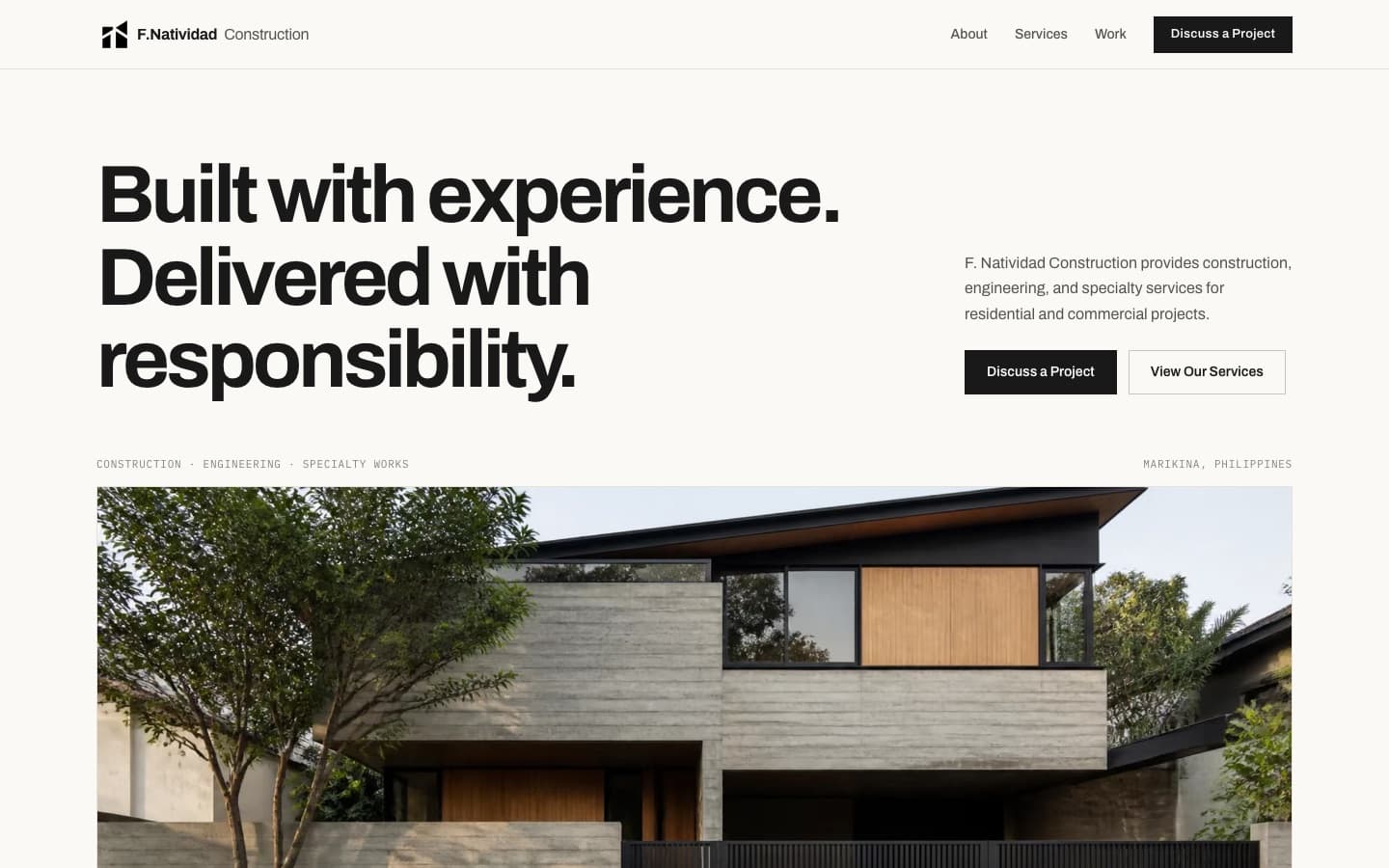 F. Natividad Construction homepage