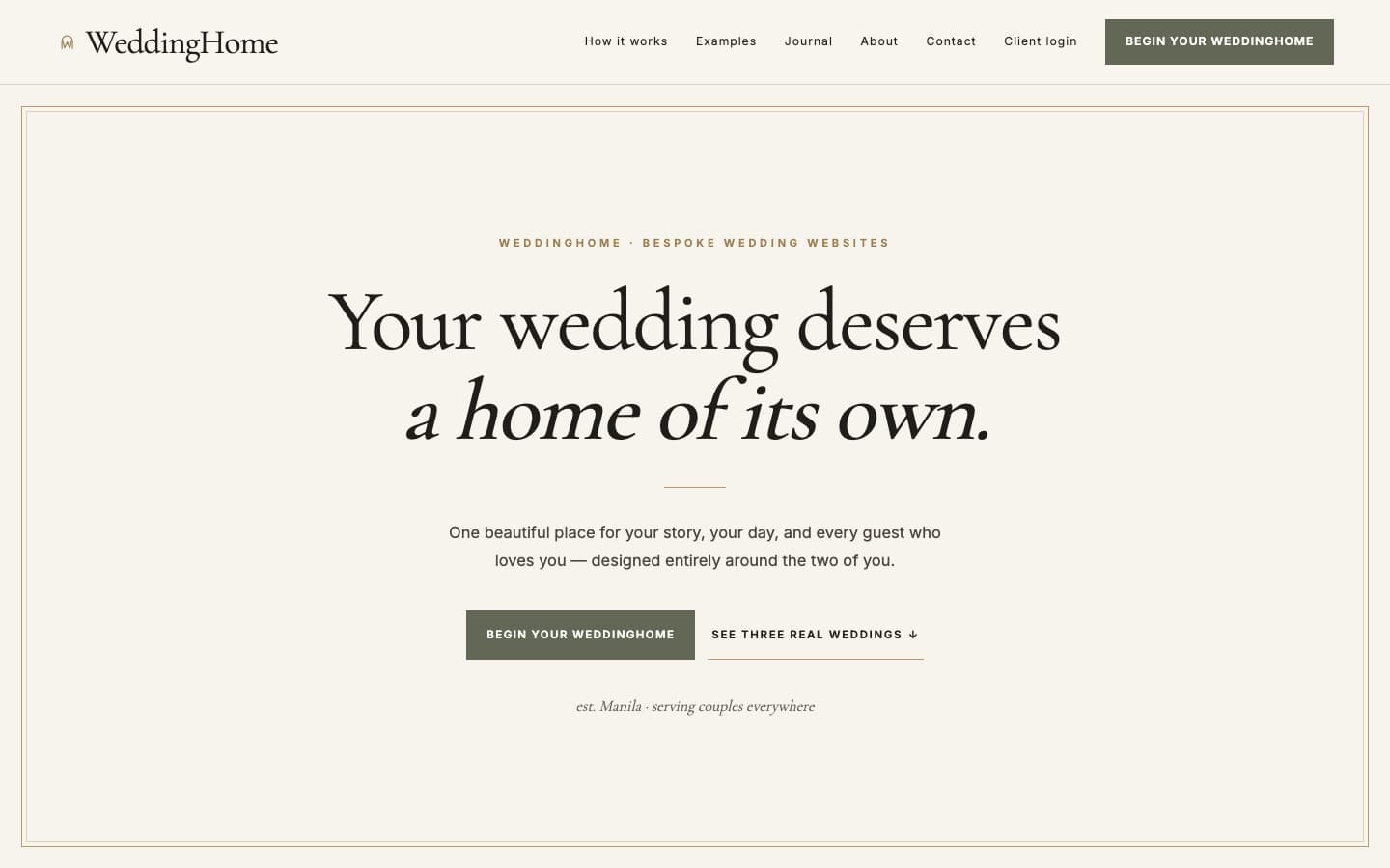 WeddingHome homepage